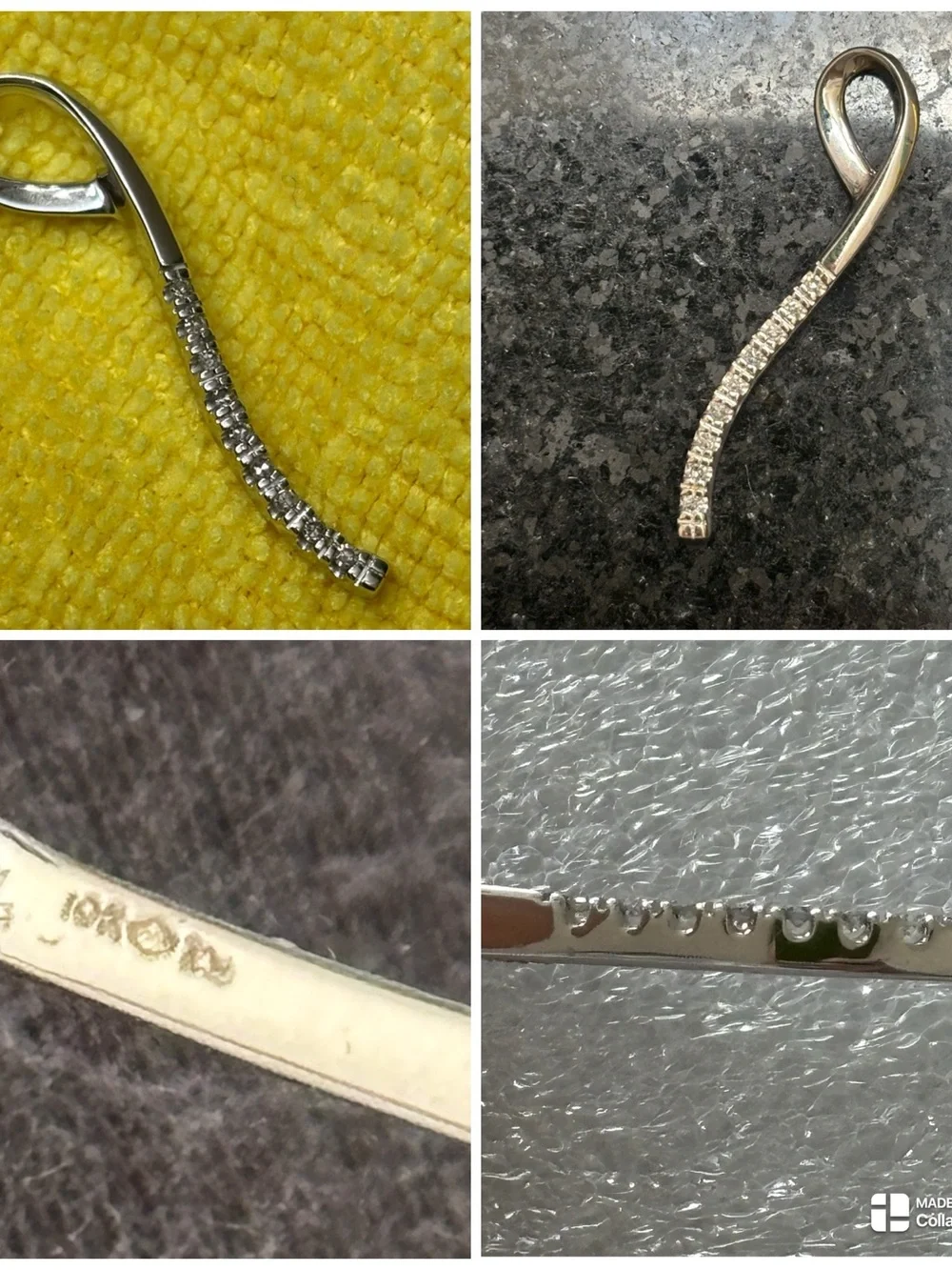10k White Gold Journey Diamond Pendant